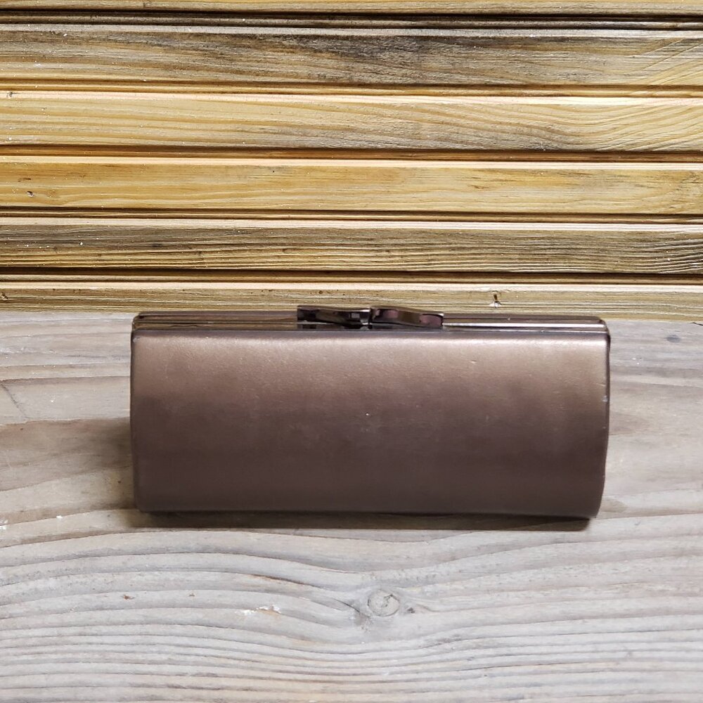 La Regale Bronze Metallic Hard Shell Evening Clutch Handbag